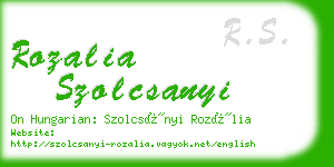 rozalia szolcsanyi business card